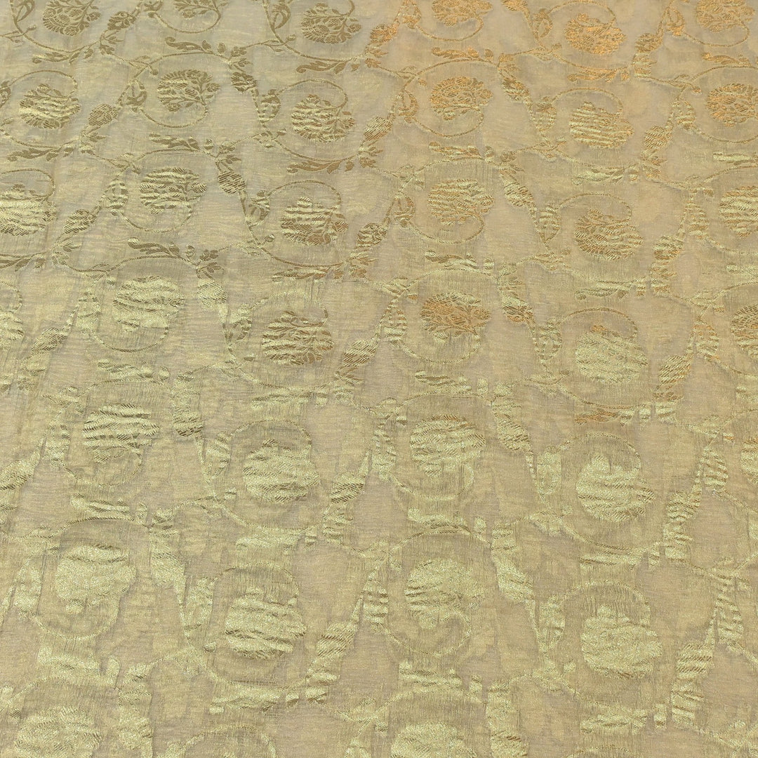 Dyeable Pure Organza Gold Zari Jacquard Fabrics