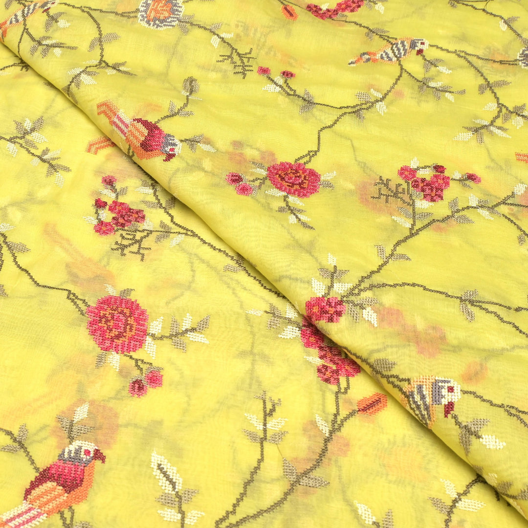 Mul Chanderi Crosstitch Embroidery Fabrics