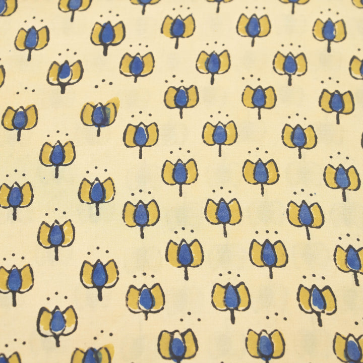 Cream Ivory Modal Satin Fabric in Digital Print