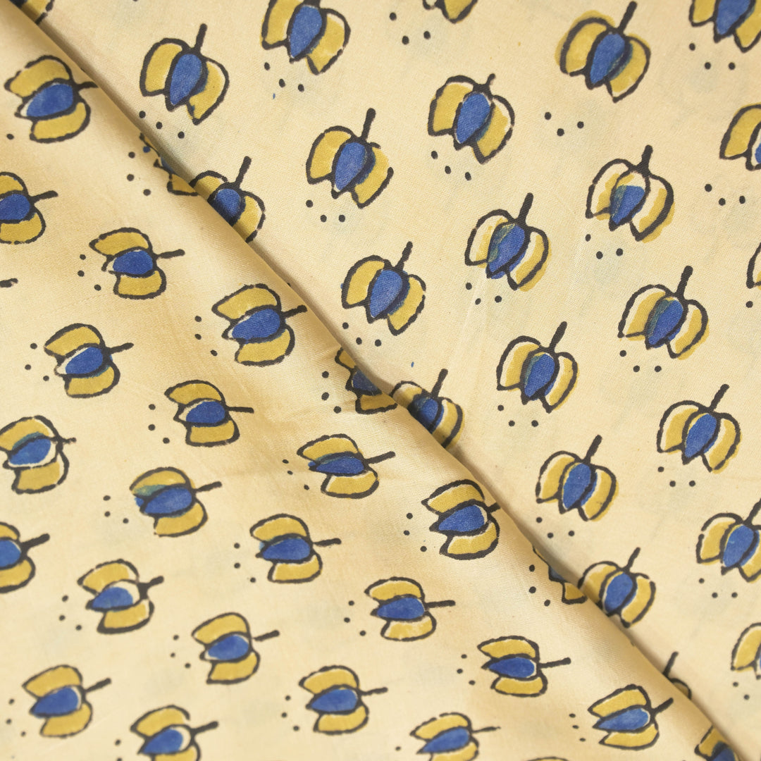 Cream Ivory Modal Satin Fabric in Digital Print