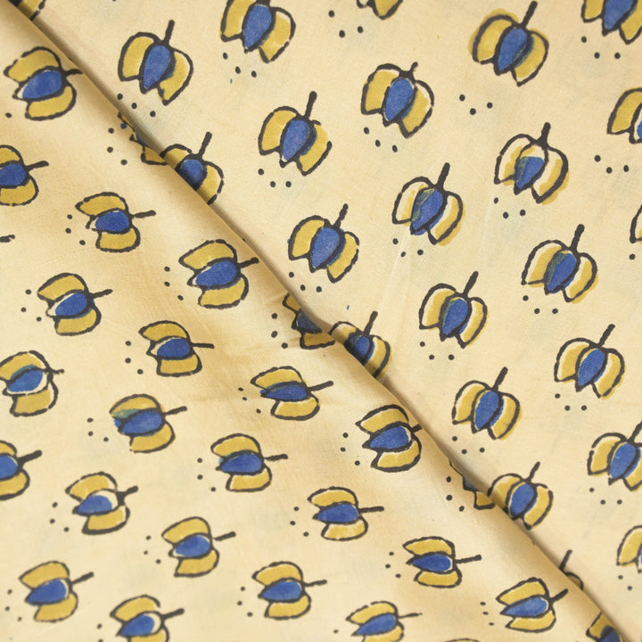 Cream Ivory Modal Satin Fabric in Digital Print