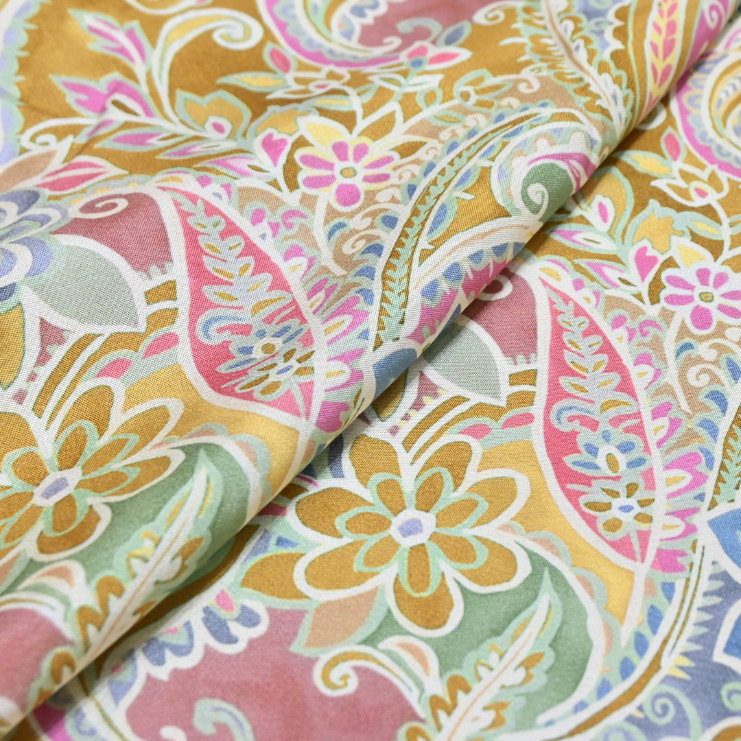 Multicolor Muslin Digital Print Fabric-000844-19