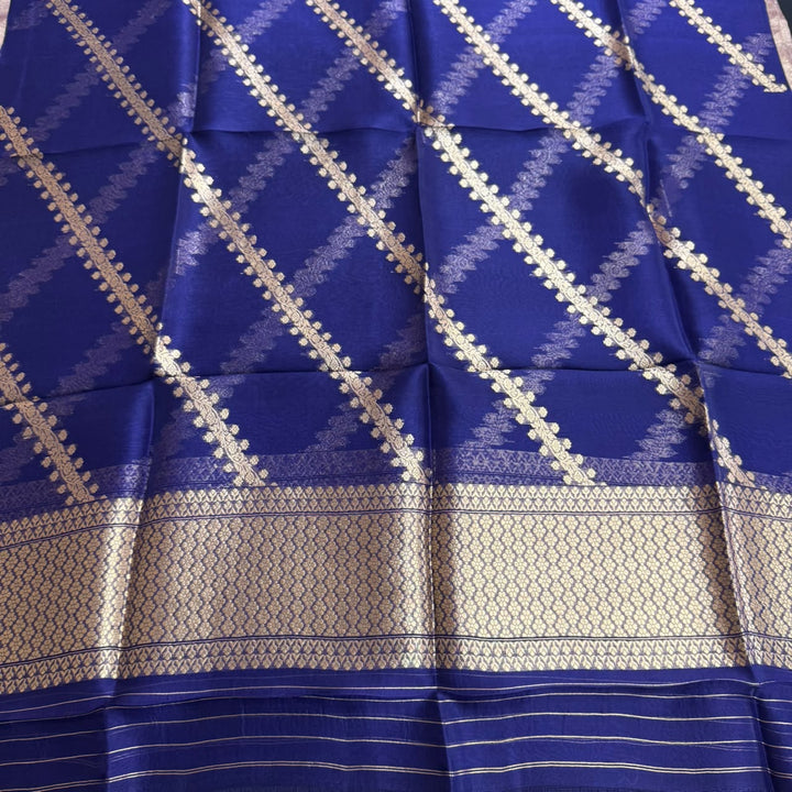 Pure Dupion Silk & Banarasi Unstitched Suit Set | AS0033