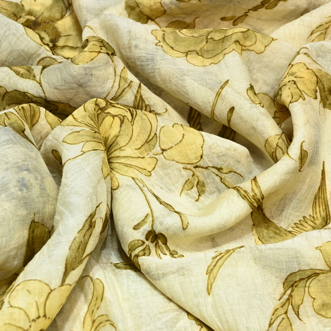 Mul Chanderi Digital Print Fabric - Soft Lightweight Designer Fabric GT0185-1C