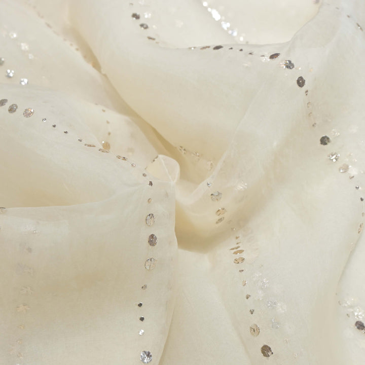 28gm Organza Mukaish Hand Work Fabric