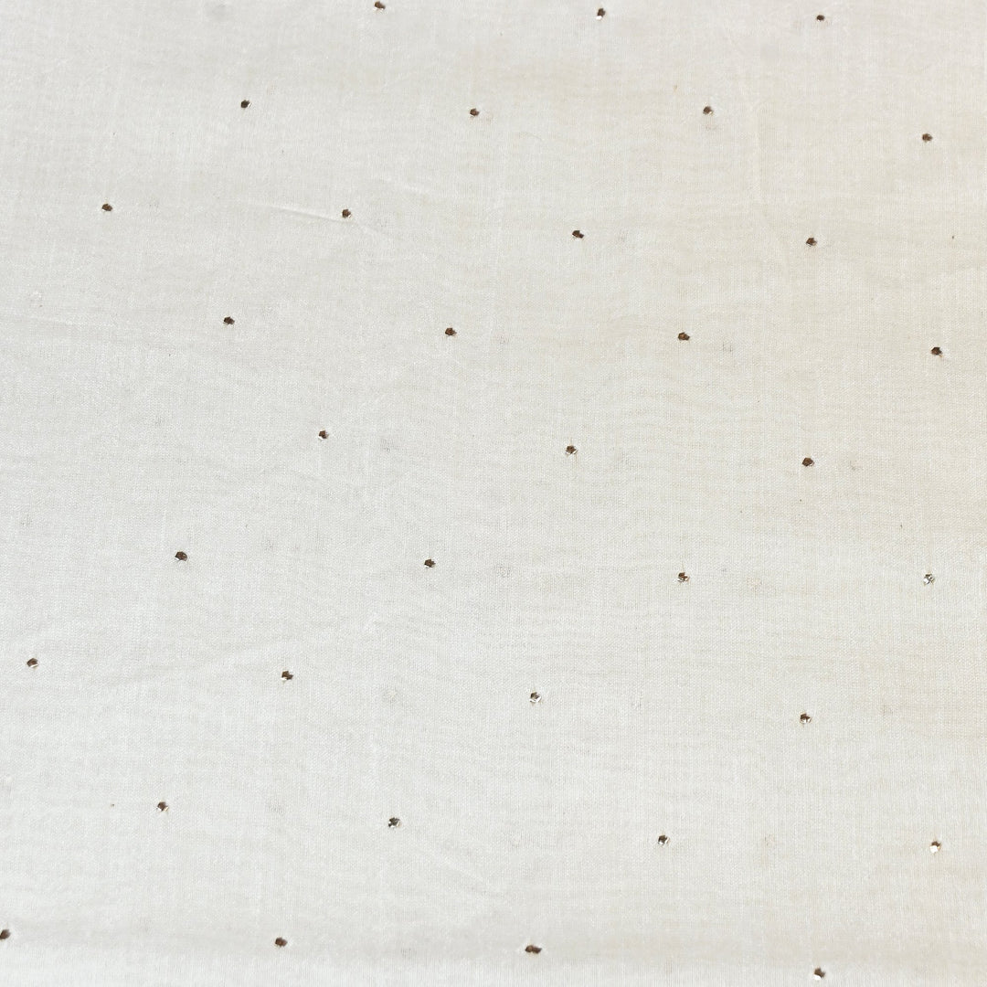 Dyeable 60 GM Chanderi Handwork Mukaish Fabric 001083