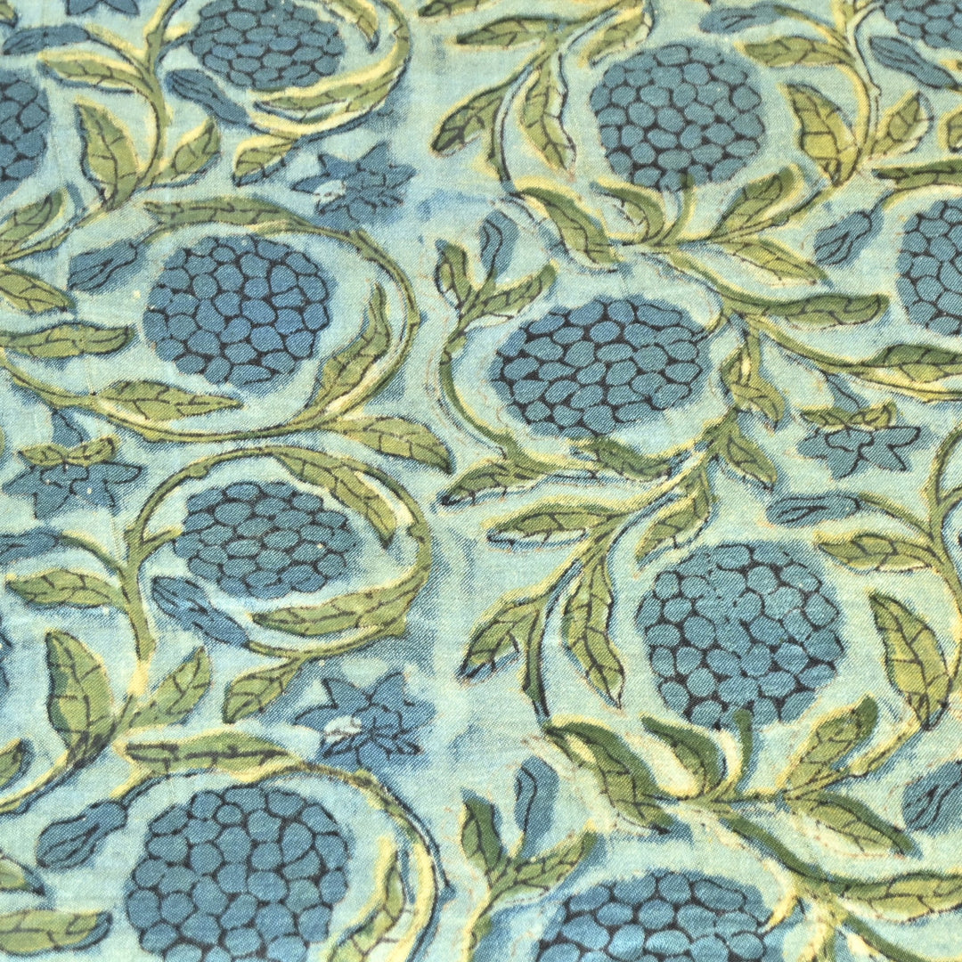 Mushrum Satin Vanaspati Print Fabric– Soft Luxury Designer Printed Fabric KK1217-1E