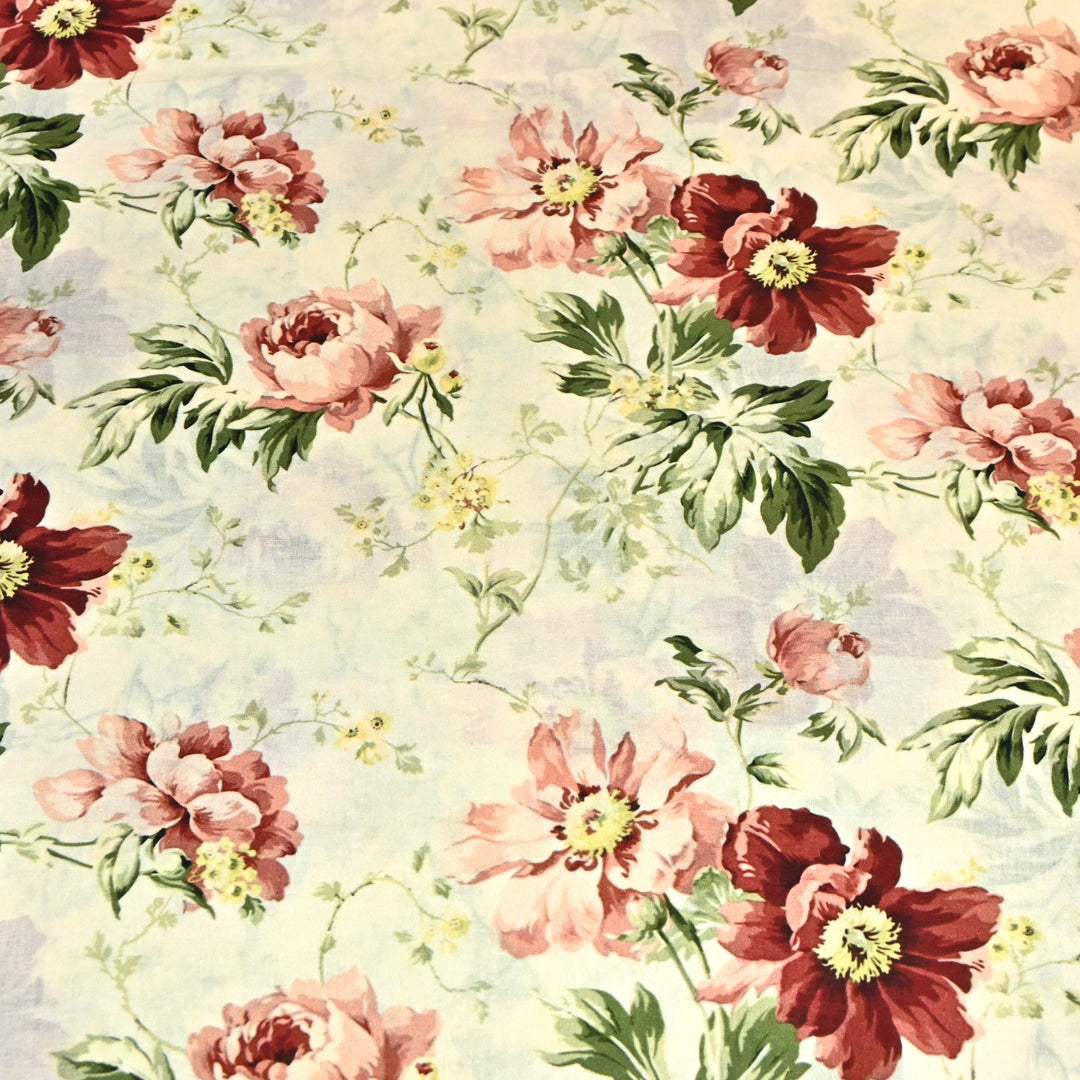 Designer Floral Cotton Digital Print Fabric-Soft Breathable Designer Cotton Fabric SNT165-4