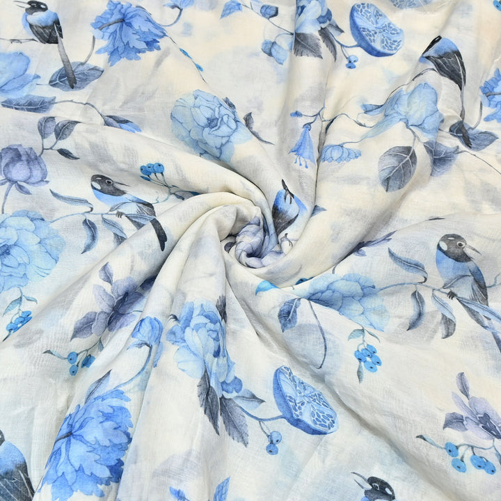 Premium Mul Chanderi Digital Print Fabric – Lightweight Chanderi Fabrics GT0185-11