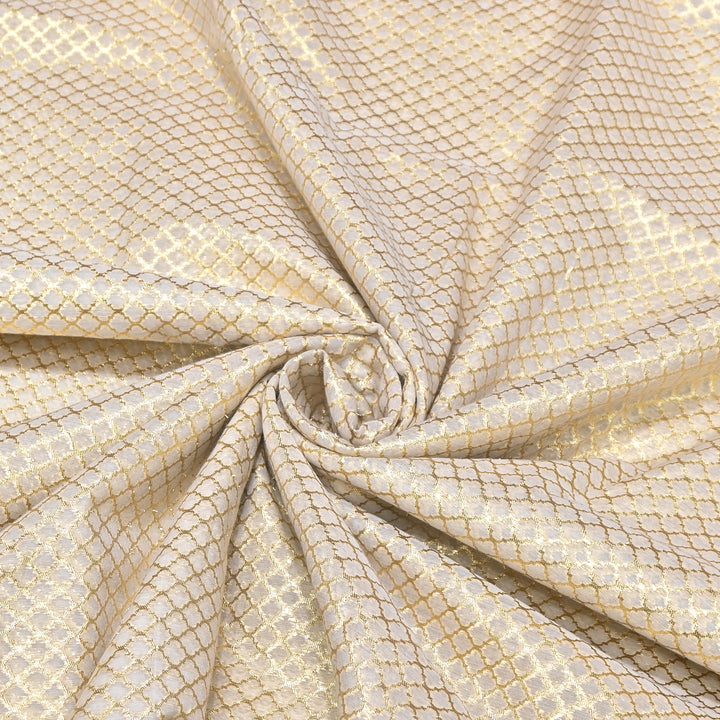 Banarasi Chanderi Gold Zari Fabric 44" – Luxury Ethnic Designer Fabric