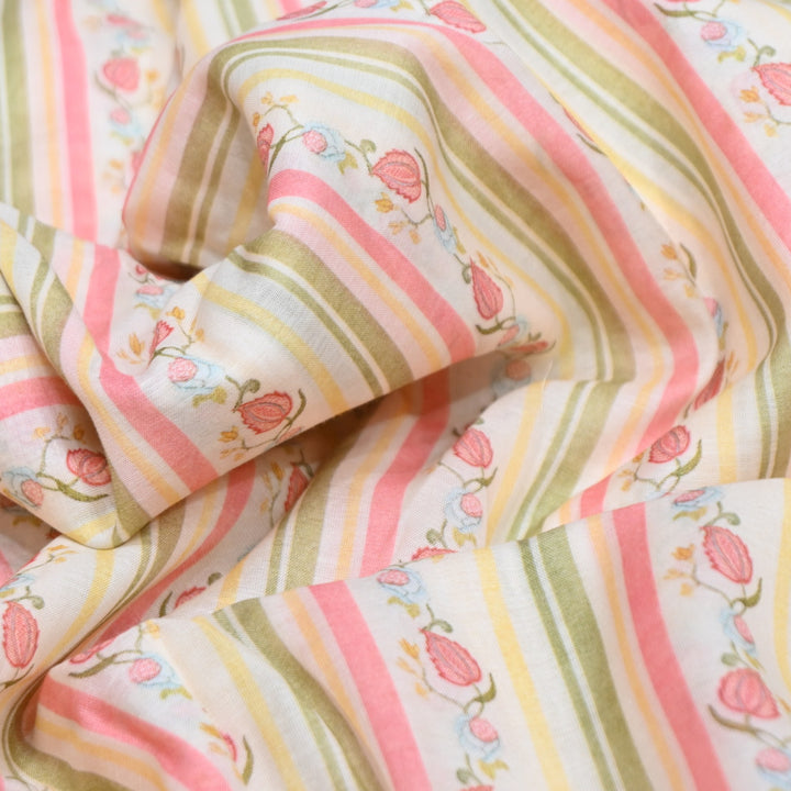 Multi Color Mul Chanderi Digital Print Fabric GT0185-8