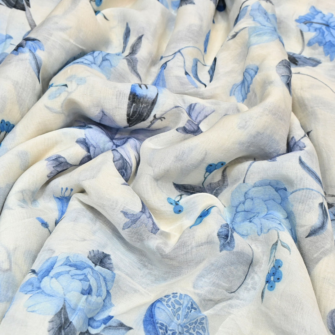 Premium Mul Chanderi Digital Print Fabric – Lightweight Chanderi Fabrics GT0185-11