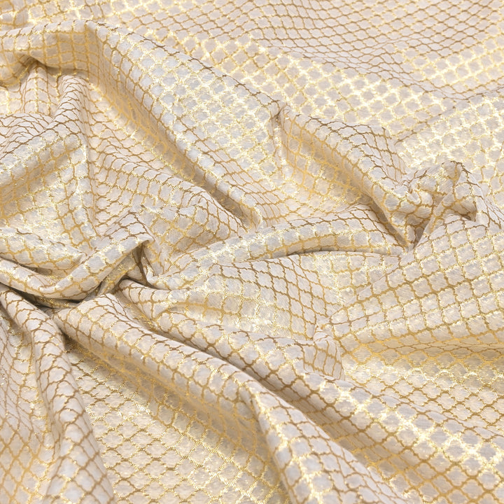Banarasi Chanderi Gold Zari Fabric 44" – Luxury Ethnic Designer Fabric