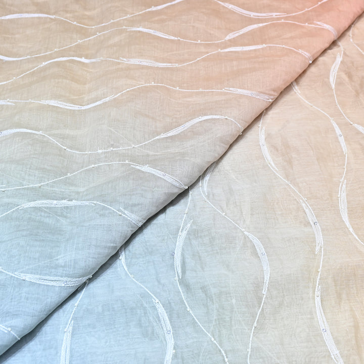 4D Shaded Mul Chanderi Embroidery Fabric - Designer Chanderi Fabrics-GP4036A-4