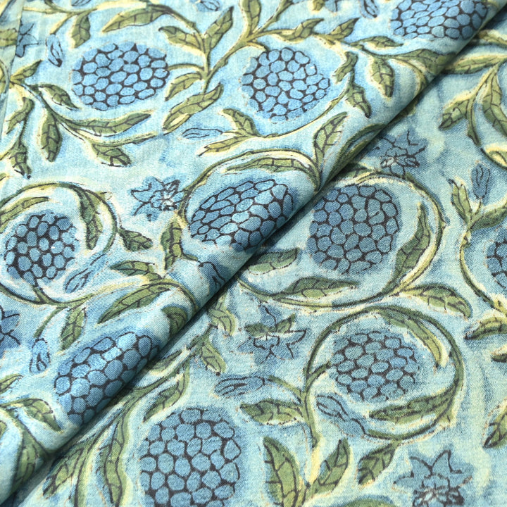 Mushrum Satin Vanaspati Print Fabric– Soft Luxury Designer Printed Fabric KK1217-1E