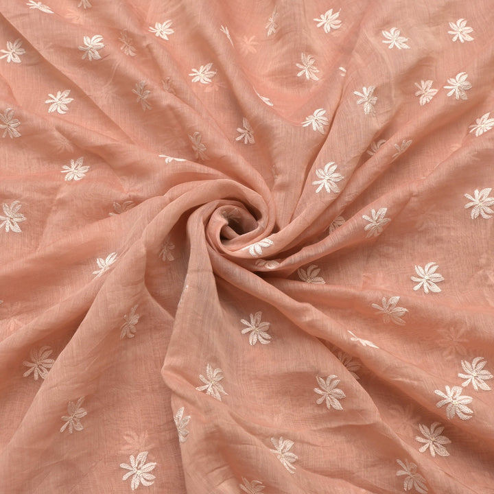 Silk Chanderi Thread Embroidery Fabrics