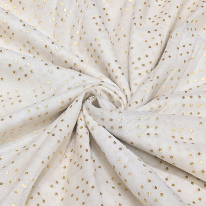 Banarasi Chanderi Gold Zari Fabric 44" – Luxury Ethnic Designer Fabric