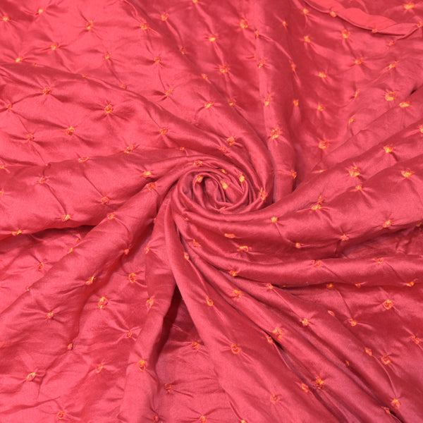 Pure Silk Chanderi Bandhani Fabric