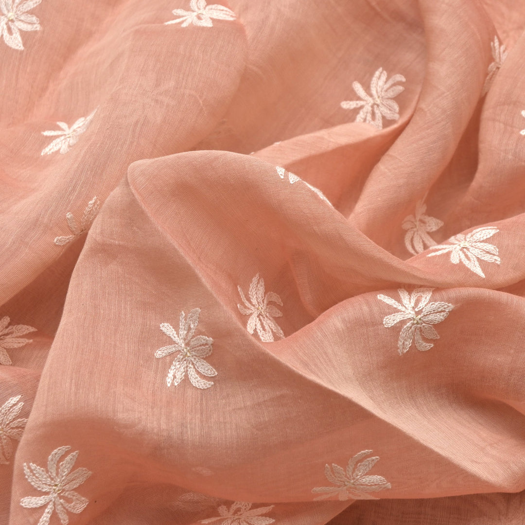 Silk Chanderi Thread Embroidery Fabrics