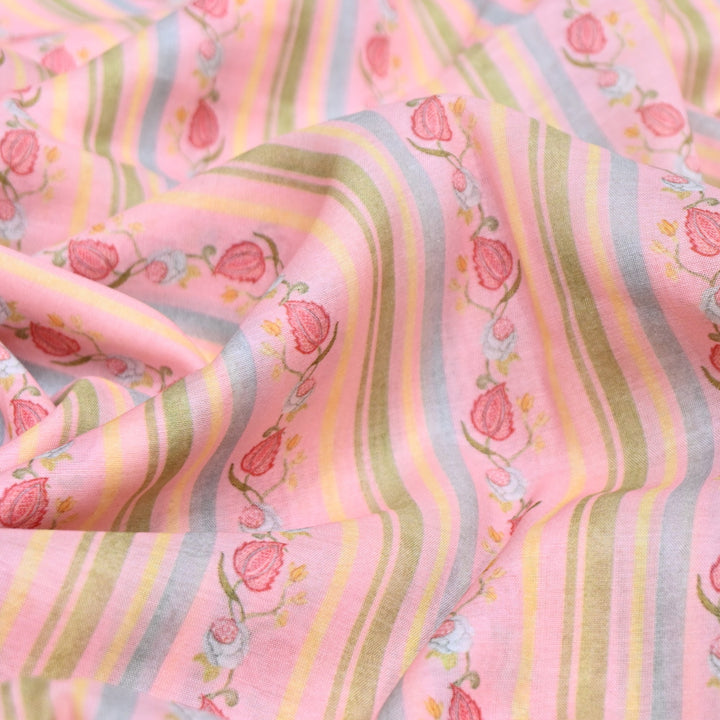 Multi Color Mul Chanderi Digital Print Fabric GT0185-9