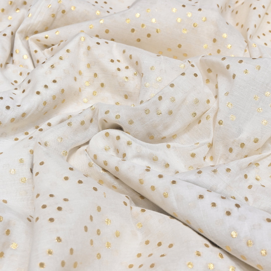 Banarasi Chanderi Gold Zari Fabric 44" – Luxury Ethnic Designer Fabric