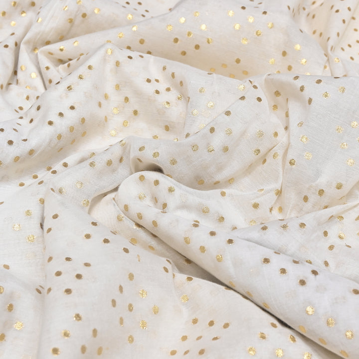 Banarasi Chanderi Gold Zari Fabric 44" – Luxury Ethnic Designer Fabric
