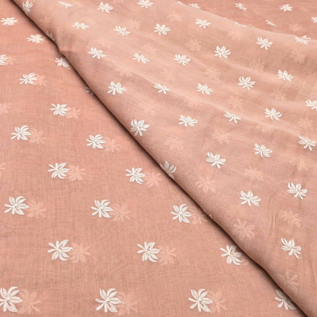 Silk Chanderi Thread Embroidery Fabrics