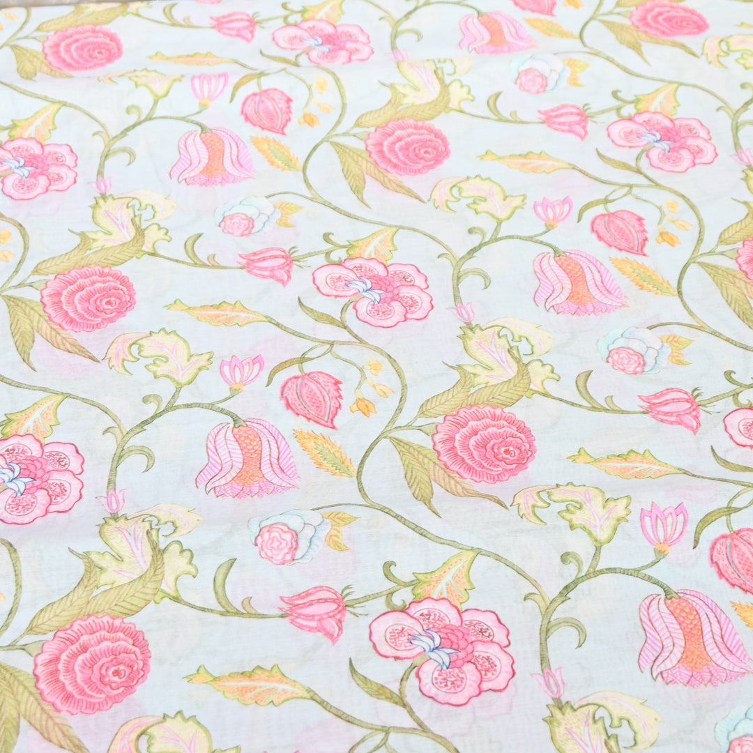 Multi Color Mul Chanderi Digital Print Fabric GT0185-10