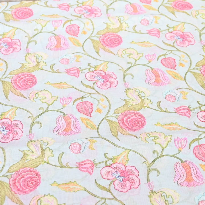 Multi Color Mul Chanderi Digital Print Fabric GT0185-10
