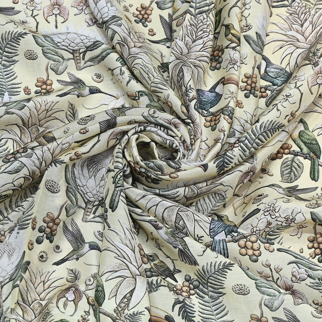 Premium Multicolor Muslin Digital Print Fabric - 000844-2