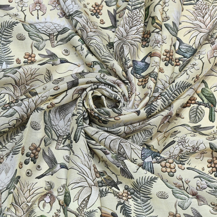 Premium Multicolor Muslin Digital Print Fabric - 000844-2