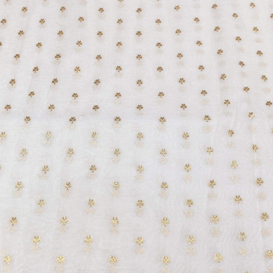 Banarasi Chanderi Gold Zari Fabric 44" – Luxury Ethnic Designer Fabric