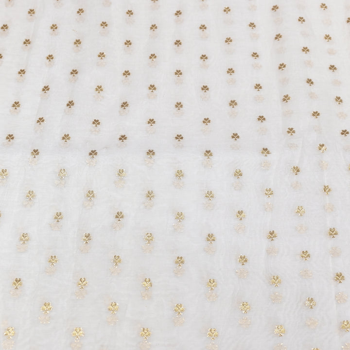 Banarasi Chanderi Gold Zari Fabric 44" – Luxury Ethnic Designer Fabric