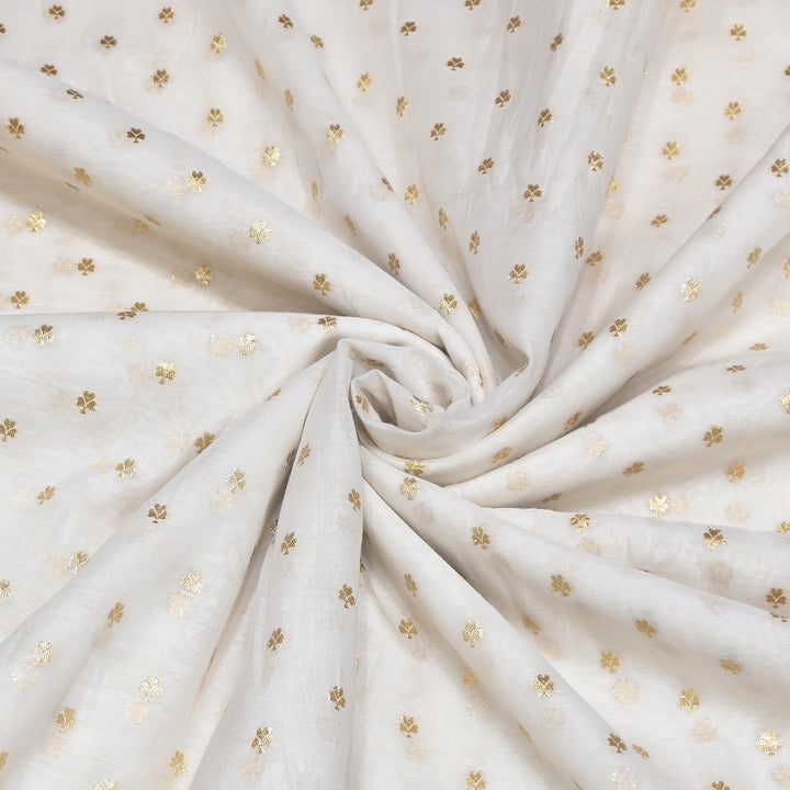 Banarasi Chanderi Gold Zari Fabric 44" – Luxury Ethnic Designer Fabric