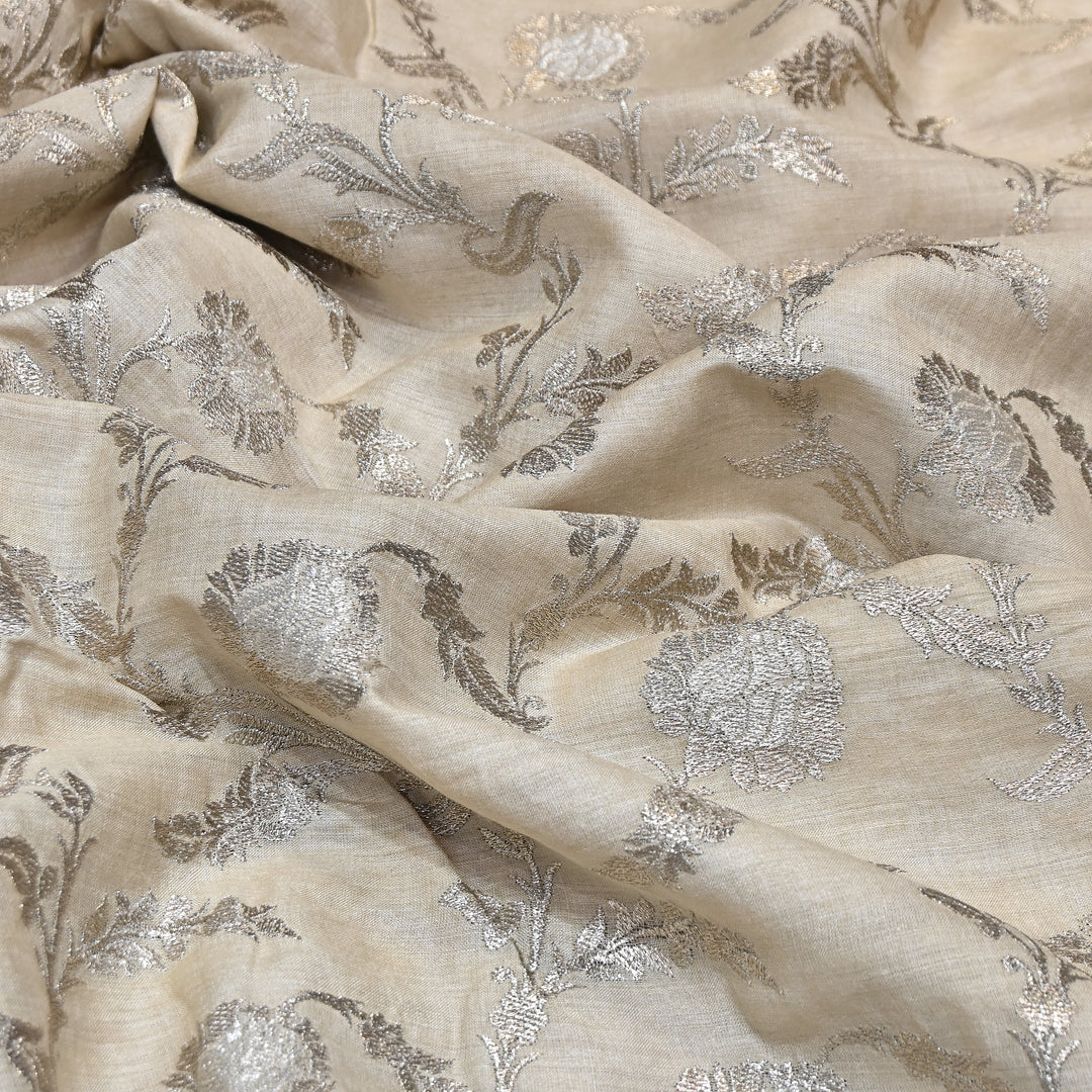 Pure Moonga Silk Zari Embroidery Fabric – Premium Designer Ethnic Fabric for Wedding & Festive Wear -MS4379-1