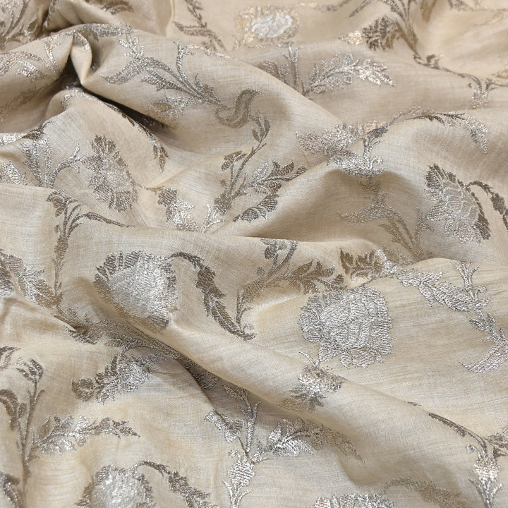 Pure Moonga Silk Zari Embroidery Fabric – Premium Designer Ethnic Fabric for Wedding & Festive Wear -MS4379-1