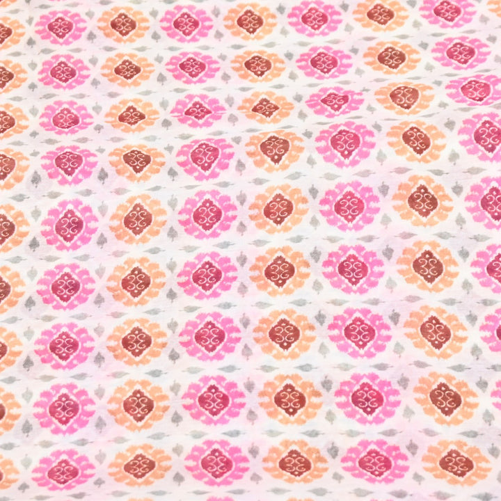 Multicolor Mul Chanderi Digital Print Fabric Lightweight Designer Printed Fabric-NS0182-4