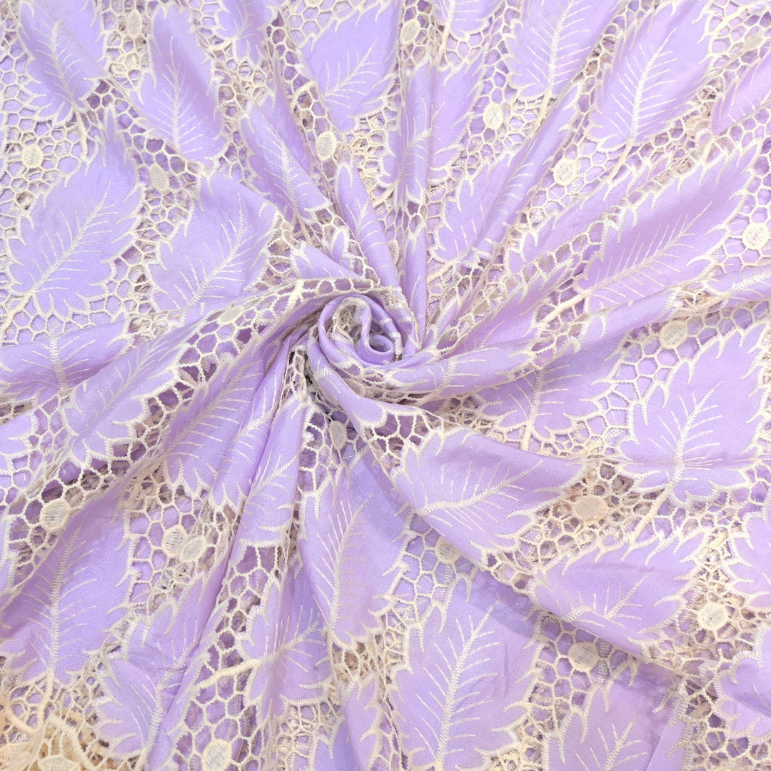 Cut Work Embroidered Fabric on Imported Crepe