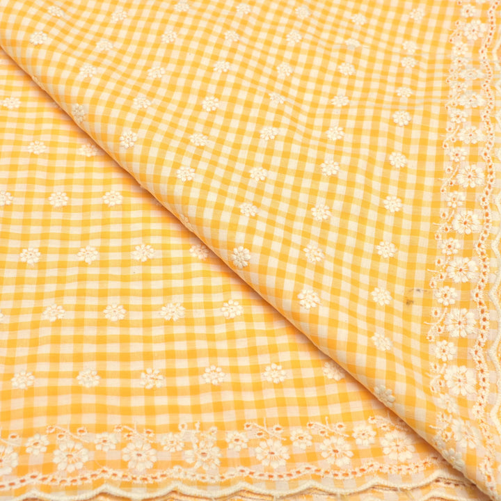 Cotton Checks Chikan Buti Fabrics