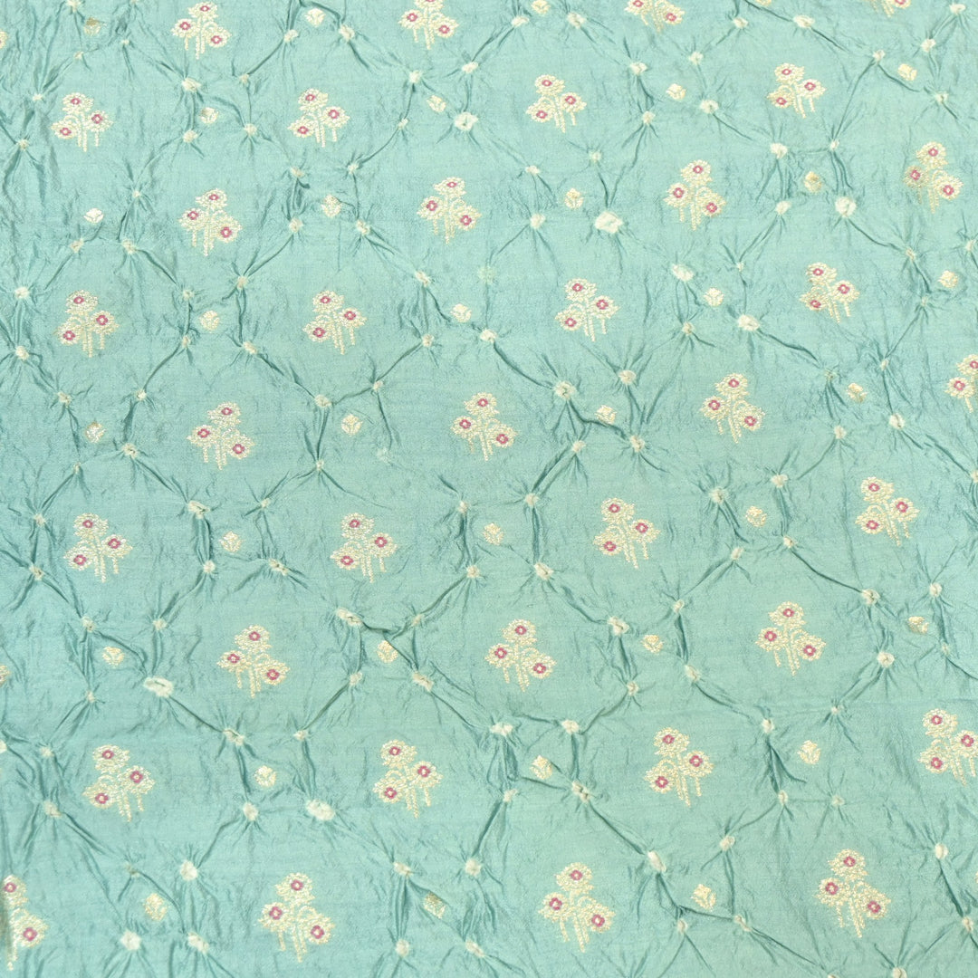 Pure Chiniya Silk Meena Zari And Hand Bandhani Fabrics