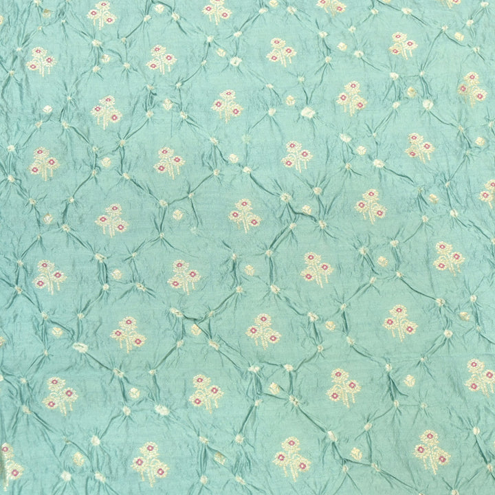 Pure Chiniya Silk Meena Zari And Hand Bandhani Fabrics