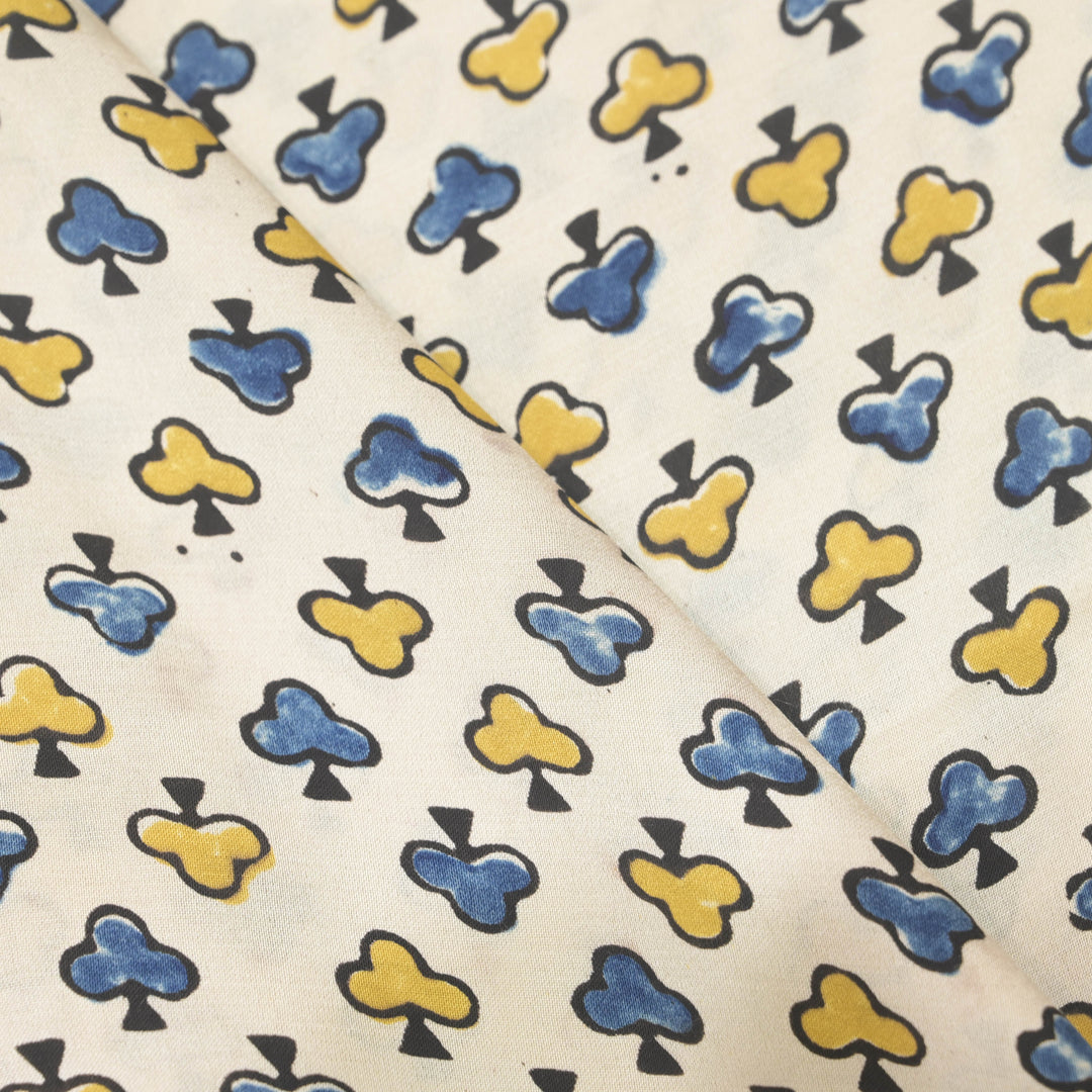 White Modal Satin Fabric in Digital Print