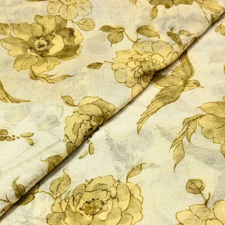 Mul Chanderi Digital Print Fabric - Soft Lightweight Designer Fabric GT0185-1C