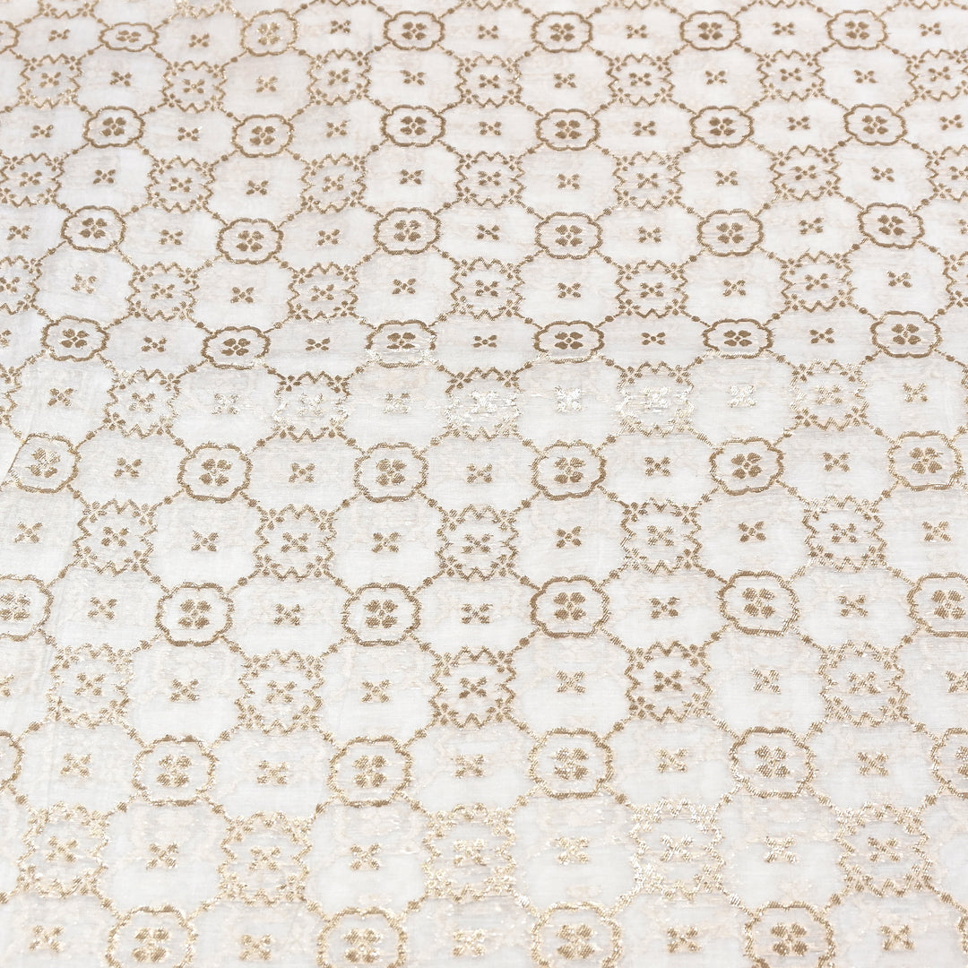 Banarasi Chanderi Gold Mat Zari Fabric – Premium Designer Ethnic Wear Fabric 000313-4