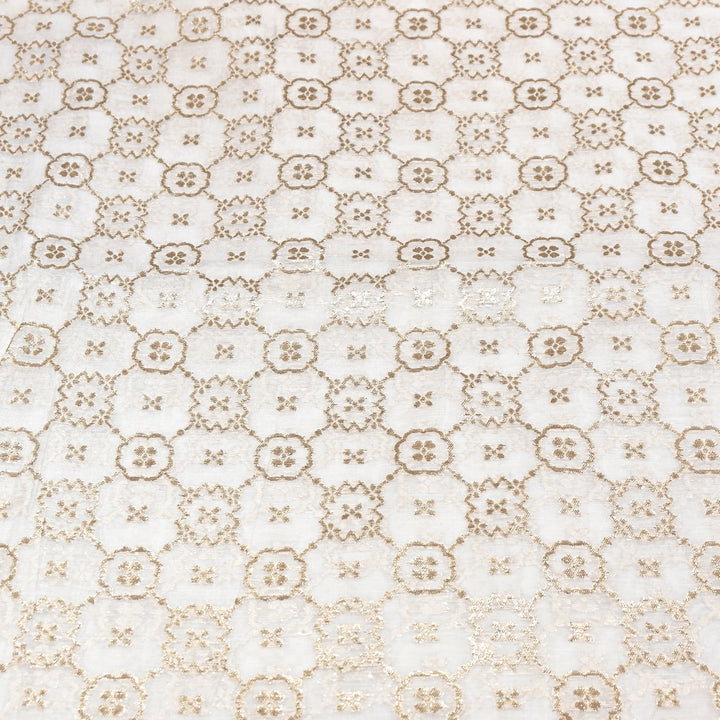 Banarasi Chanderi Gold Mat Zari Fabric – Premium Designer Ethnic Wear Fabric 000313-4