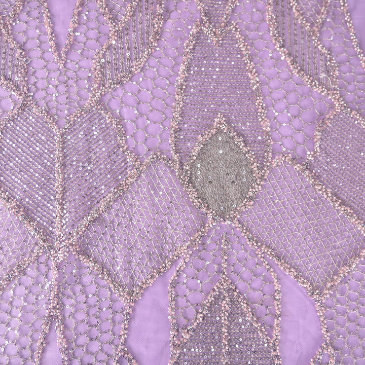 Lavender Imported Net Fabric with allover Sequins & Zari Embroidery
