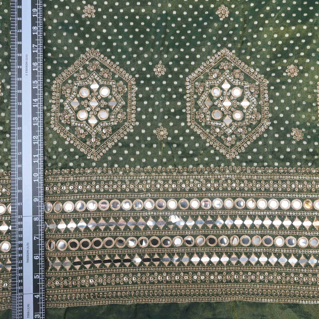 Green Tissue Embroidery Fabric.| 46-1658G