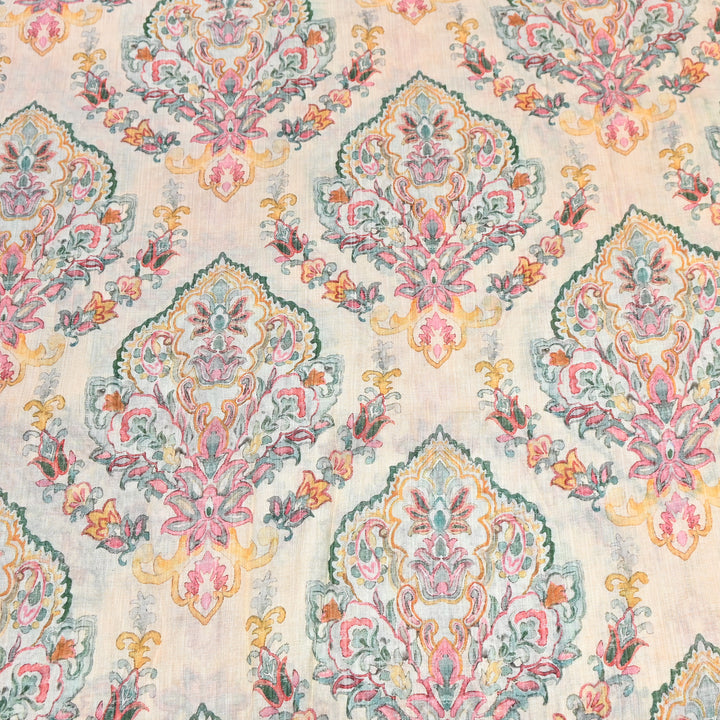 Multi Color Crush Muslin Digital Print Fabric – Soft Designer Muslin Print Fabric- COO145-4