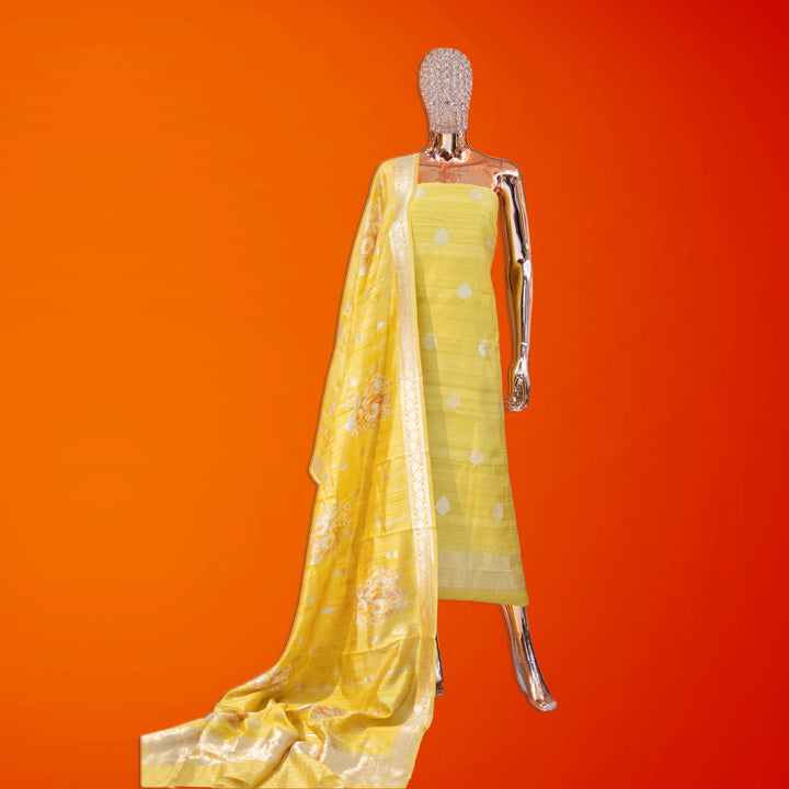 💫 Pure Raw Silk Banarasi Zari Unstitched Suit Set