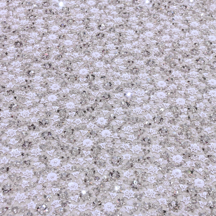 Light Pinkish Lavender  Color Luxury Imported Net Fabric featuring Heavy Cut Dana &amp; Sequins Embroidery ED1533-04